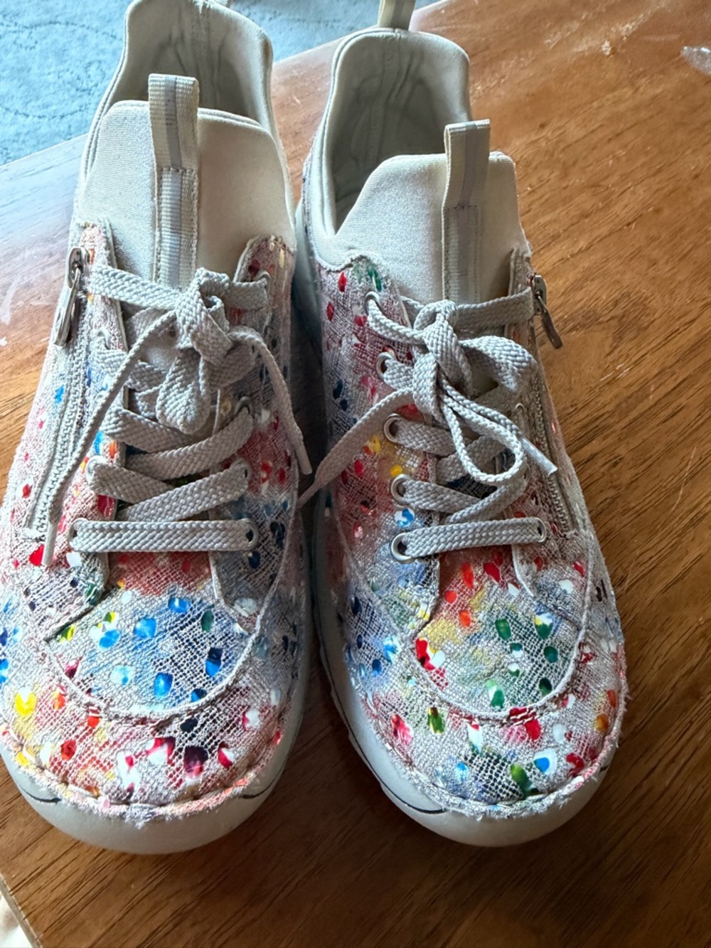 Women’s Rieker Canvas Sneakers size 42 with Colorful Paint-Splash Detail